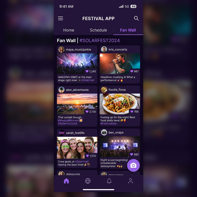 Fan wall social feed